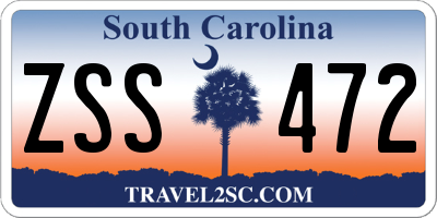 SC license plate ZSS472