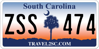 SC license plate ZSS474