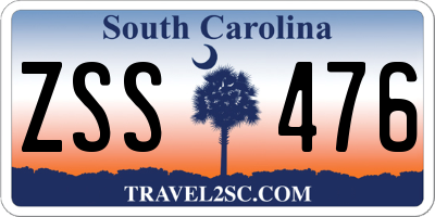 SC license plate ZSS476