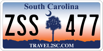 SC license plate ZSS477