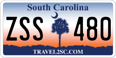 SC license plate ZSS480