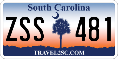SC license plate ZSS481