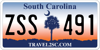 SC license plate ZSS491