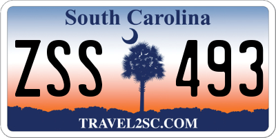 SC license plate ZSS493
