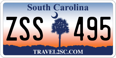 SC license plate ZSS495