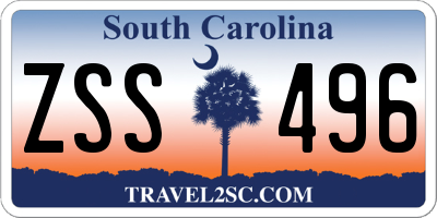 SC license plate ZSS496