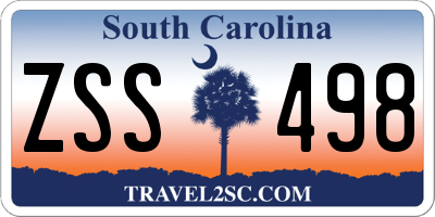 SC license plate ZSS498