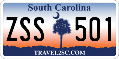 SC license plate ZSS501