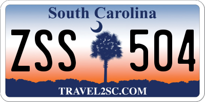 SC license plate ZSS504