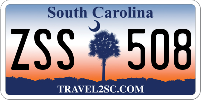 SC license plate ZSS508