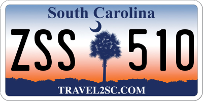 SC license plate ZSS510