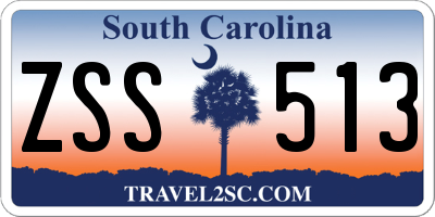 SC license plate ZSS513