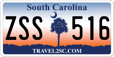 SC license plate ZSS516