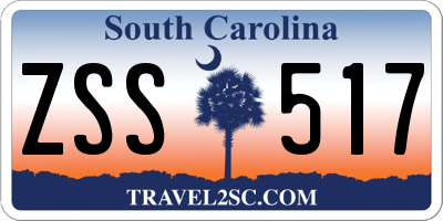 SC license plate ZSS517