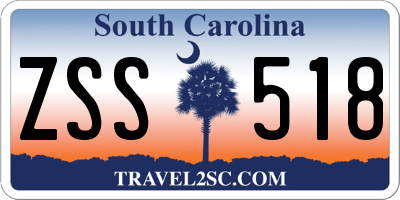 SC license plate ZSS518
