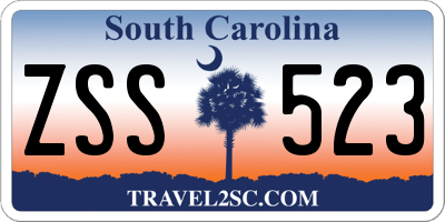 SC license plate ZSS523