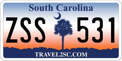 SC license plate ZSS531