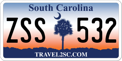 SC license plate ZSS532
