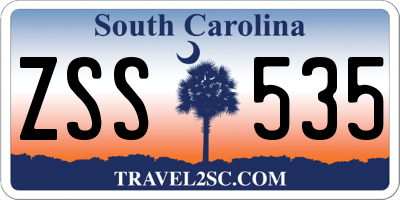 SC license plate ZSS535