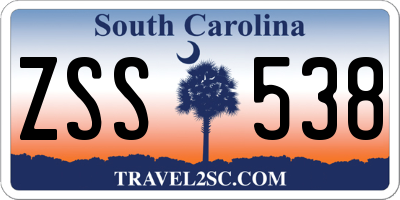 SC license plate ZSS538