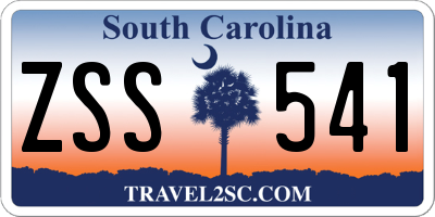 SC license plate ZSS541