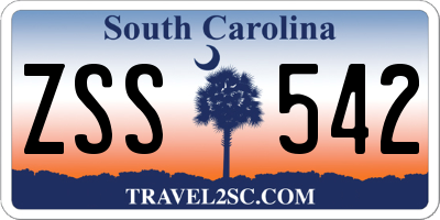 SC license plate ZSS542