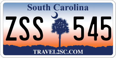 SC license plate ZSS545