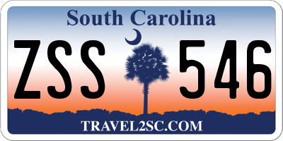 SC license plate ZSS546