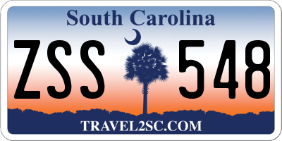 SC license plate ZSS548