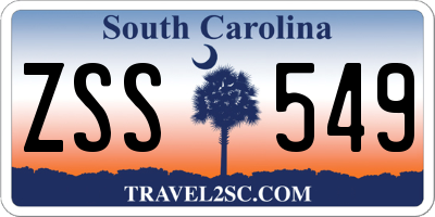 SC license plate ZSS549