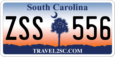 SC license plate ZSS556
