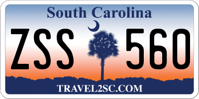 SC license plate ZSS560