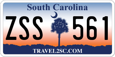 SC license plate ZSS561