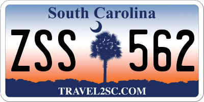 SC license plate ZSS562
