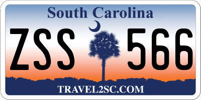SC license plate ZSS566