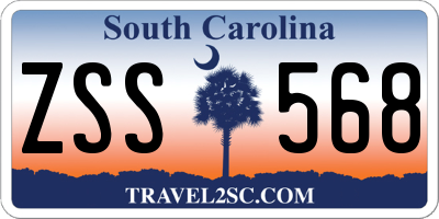 SC license plate ZSS568