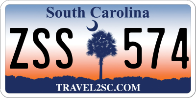 SC license plate ZSS574