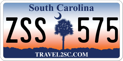 SC license plate ZSS575