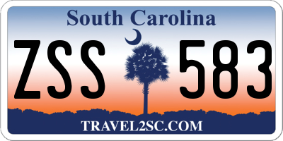 SC license plate ZSS583