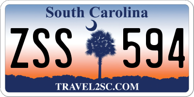 SC license plate ZSS594
