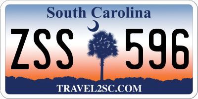 SC license plate ZSS596