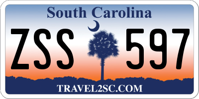 SC license plate ZSS597