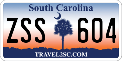 SC license plate ZSS604