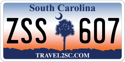 SC license plate ZSS607