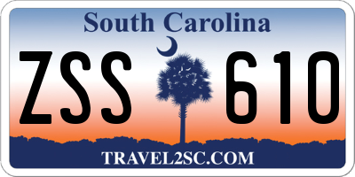 SC license plate ZSS610