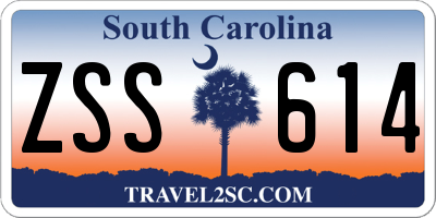 SC license plate ZSS614