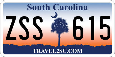SC license plate ZSS615