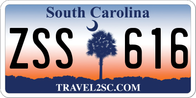 SC license plate ZSS616