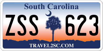 SC license plate ZSS623
