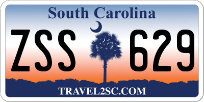 SC license plate ZSS629
